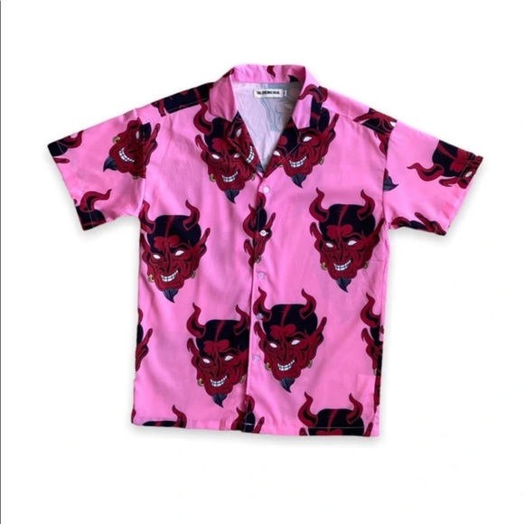 Pink devil button down shirt - Picture 3 of 5